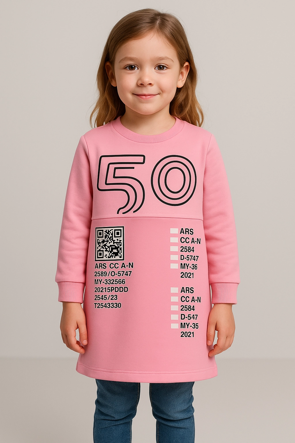 Dětské teplákové šaty s potiskem 