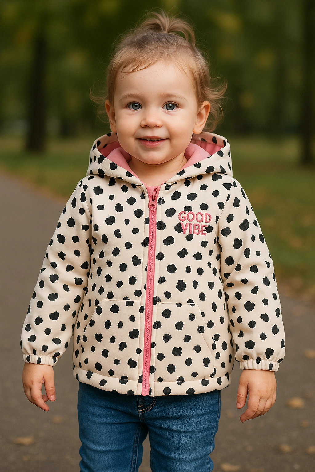 Dívčí mikina se zipem a kapucí 