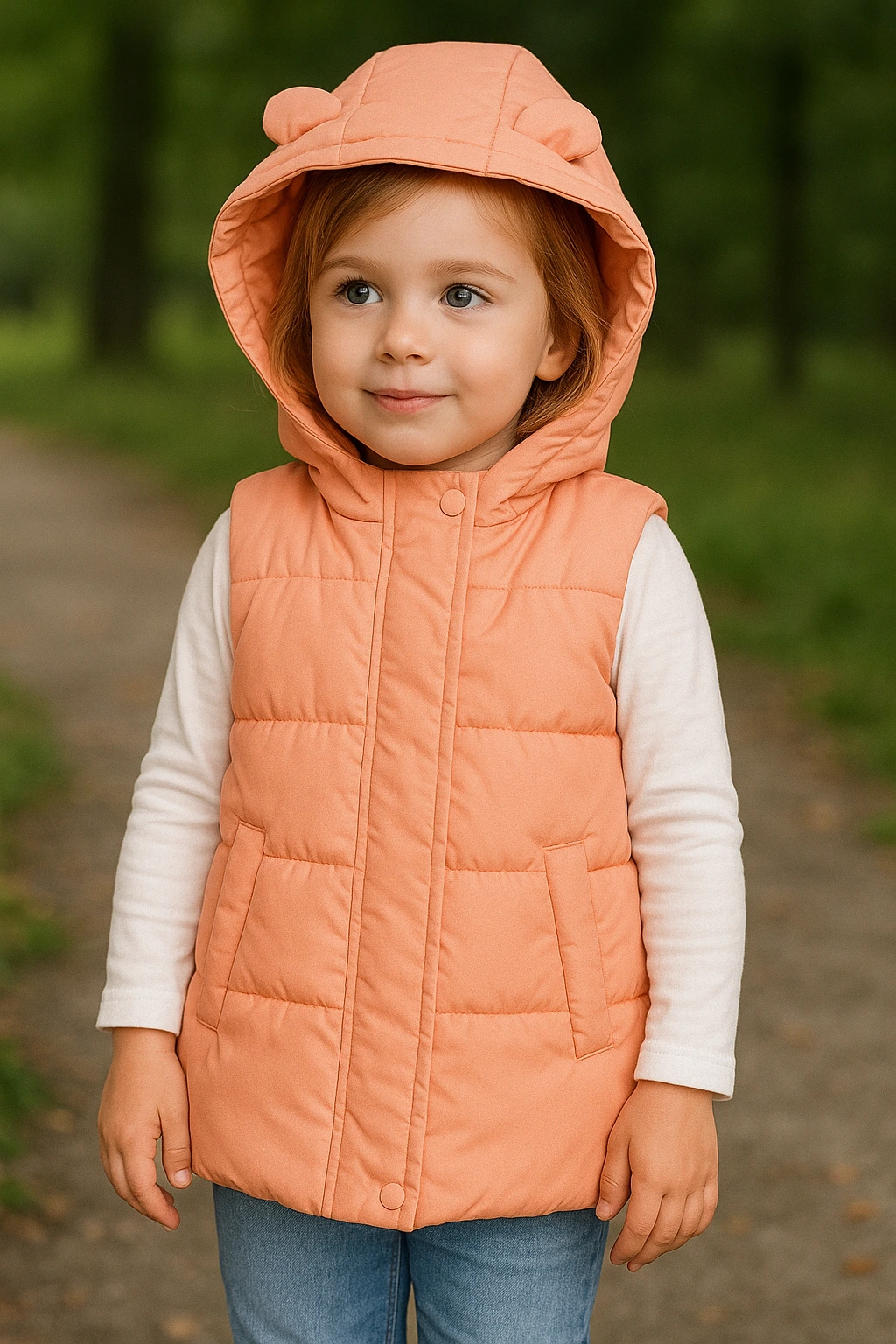 Roztomilá vesta dětská s kapuci 