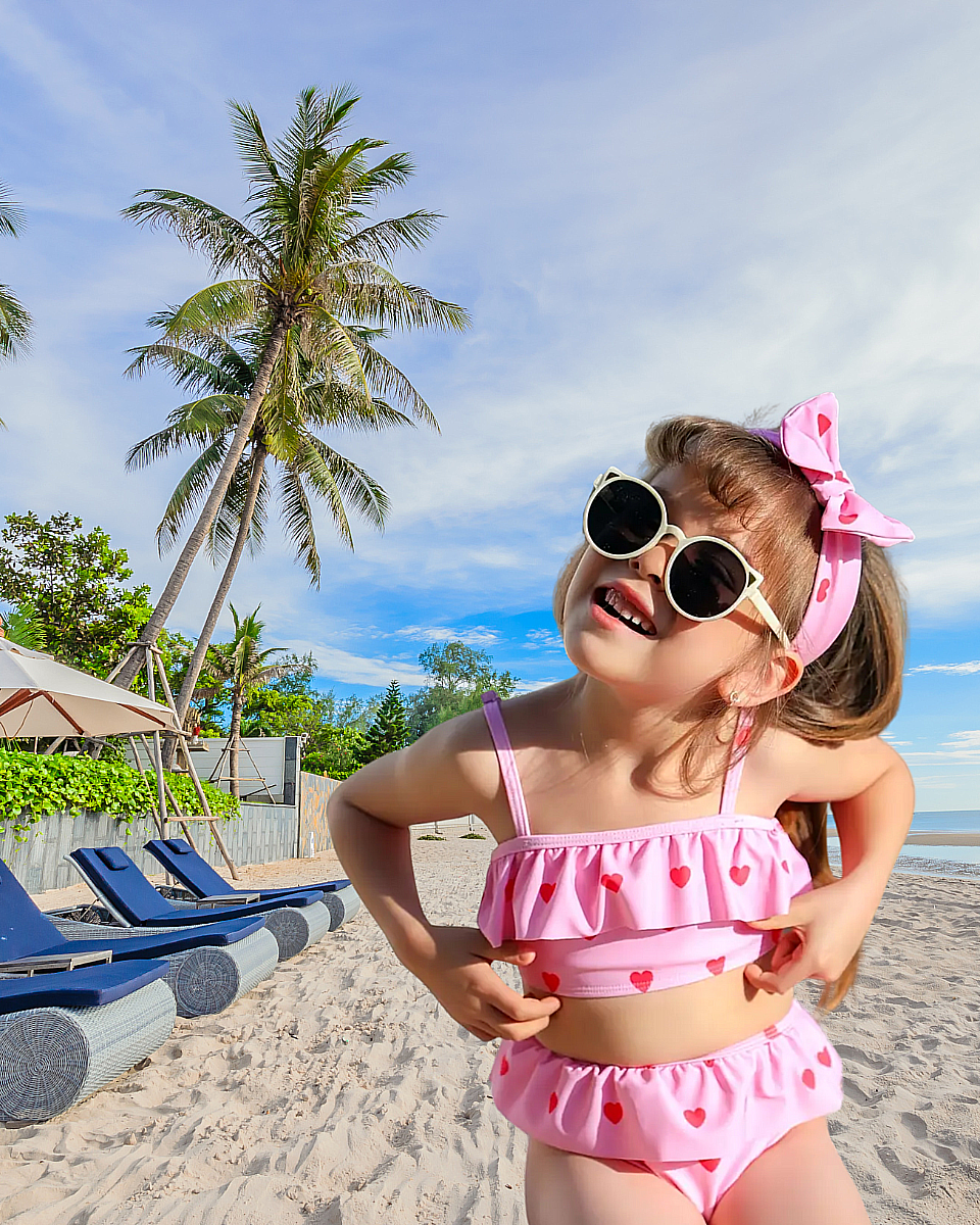 Plavky-dětský set dívčí Trojdílné kalhotky, podprsenka a čelenka 