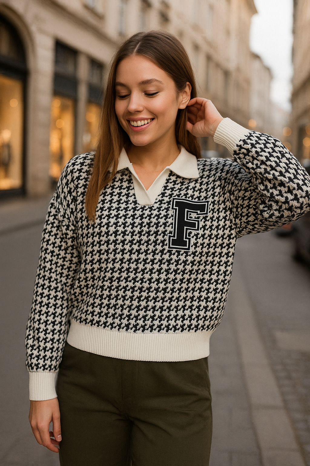 Dámský kontrastní svetr