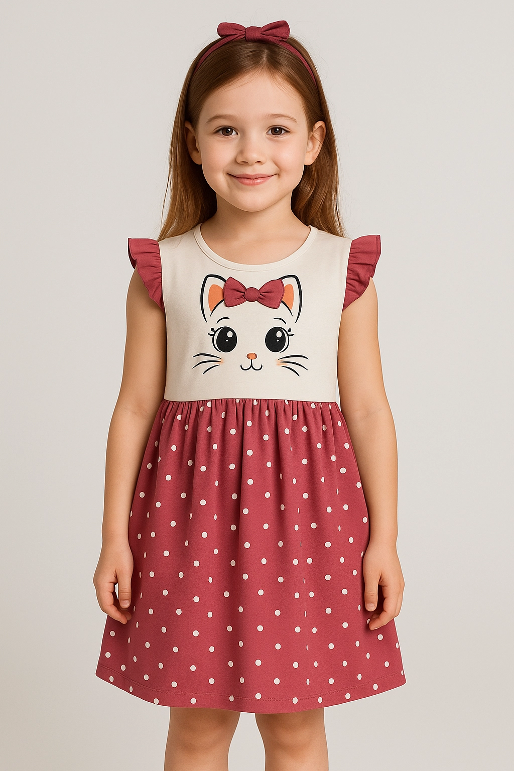 Dívčí letní šaty s potiskem 