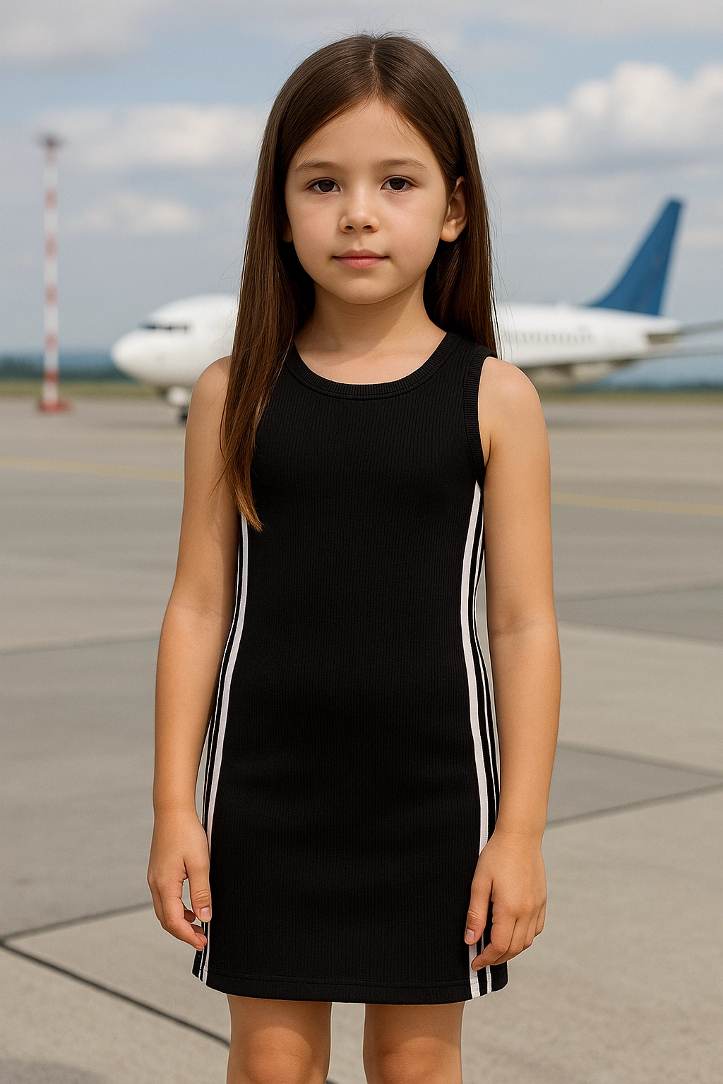 Dívčí černé šaty SLIM