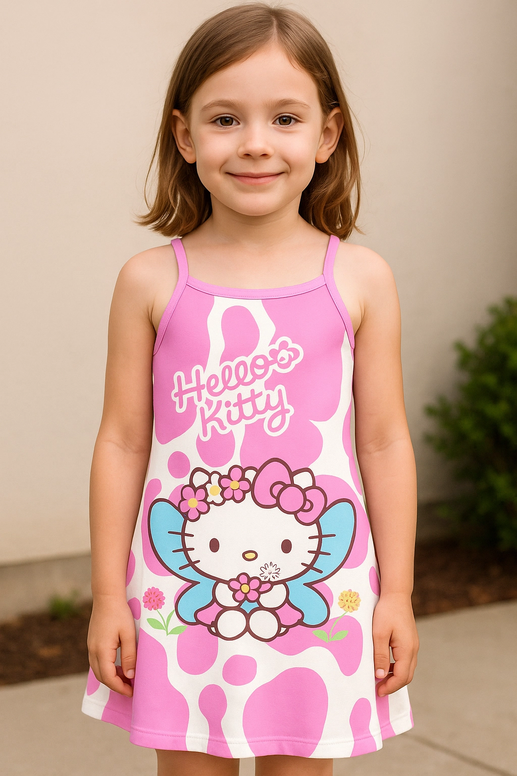 Dívčí letní šaty s potiskem Hello Kitty 