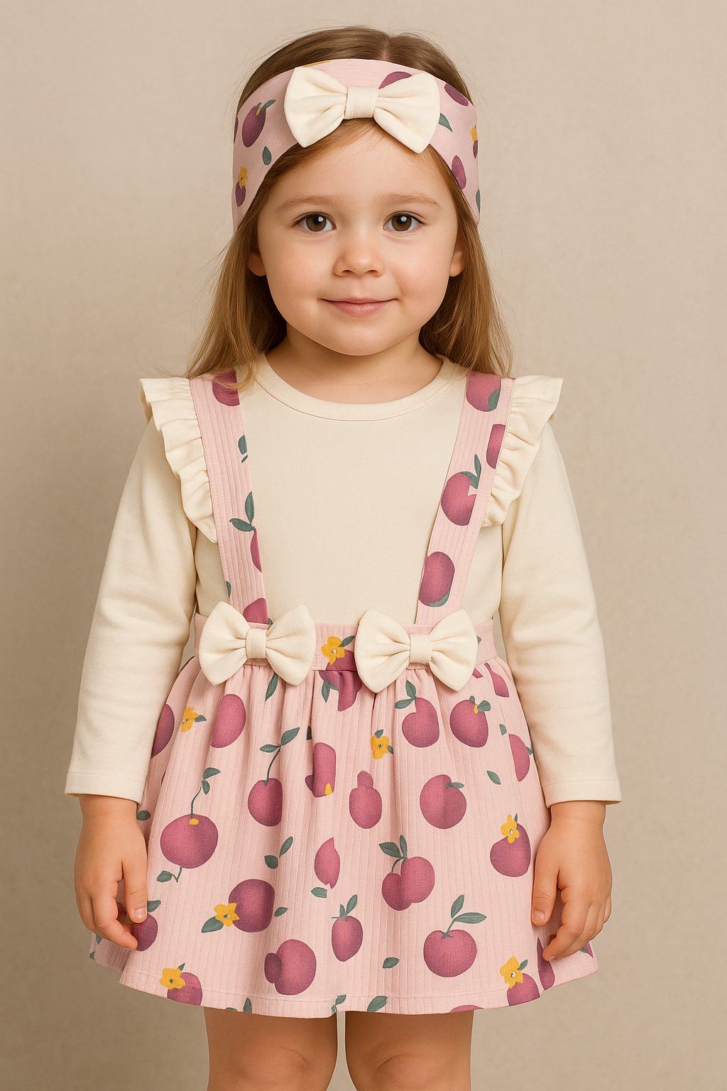 Souprava pro miminka mikina, šaty a mašlí 