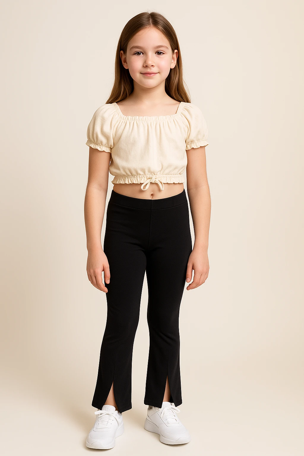 Dívčí široké legíny s rozparkem 