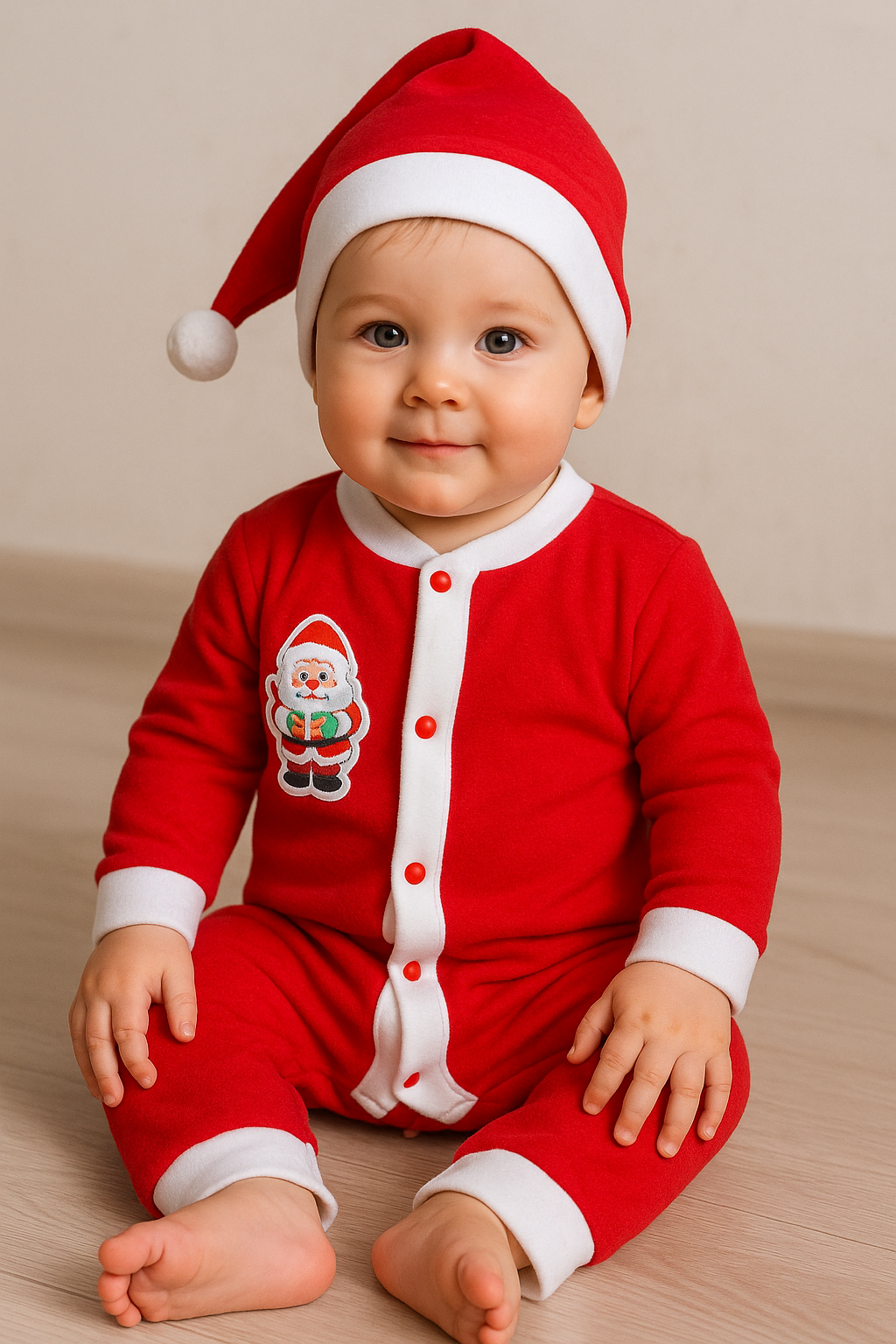 Dětský vánoční overal červený
