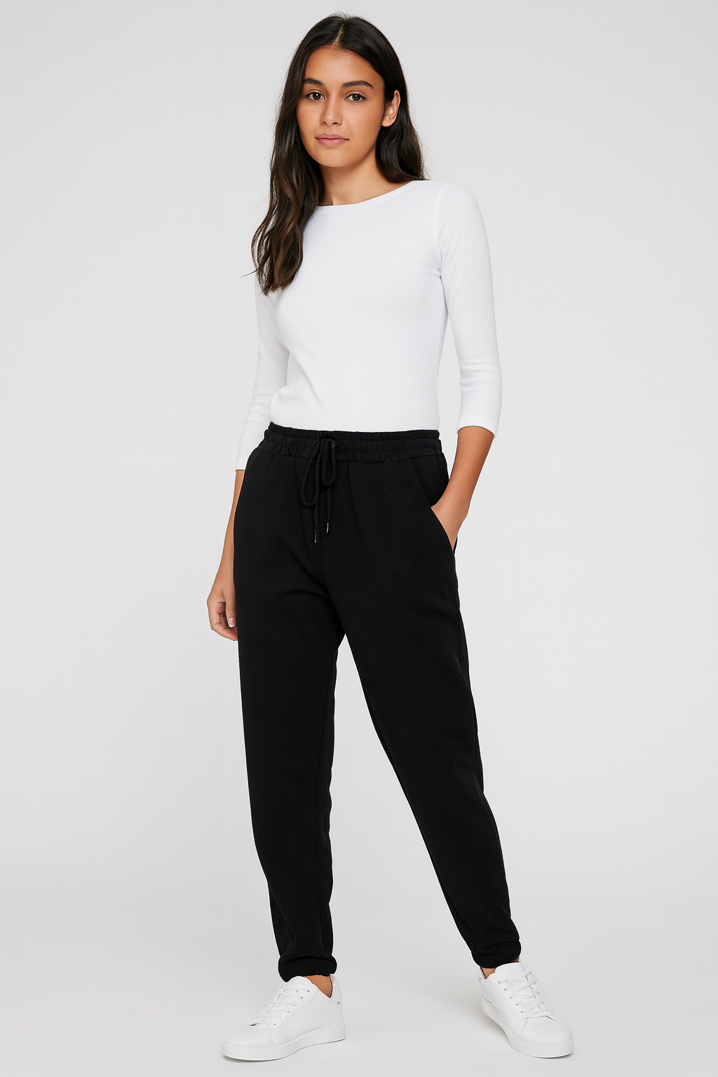 Dámské široké tepláky černe 