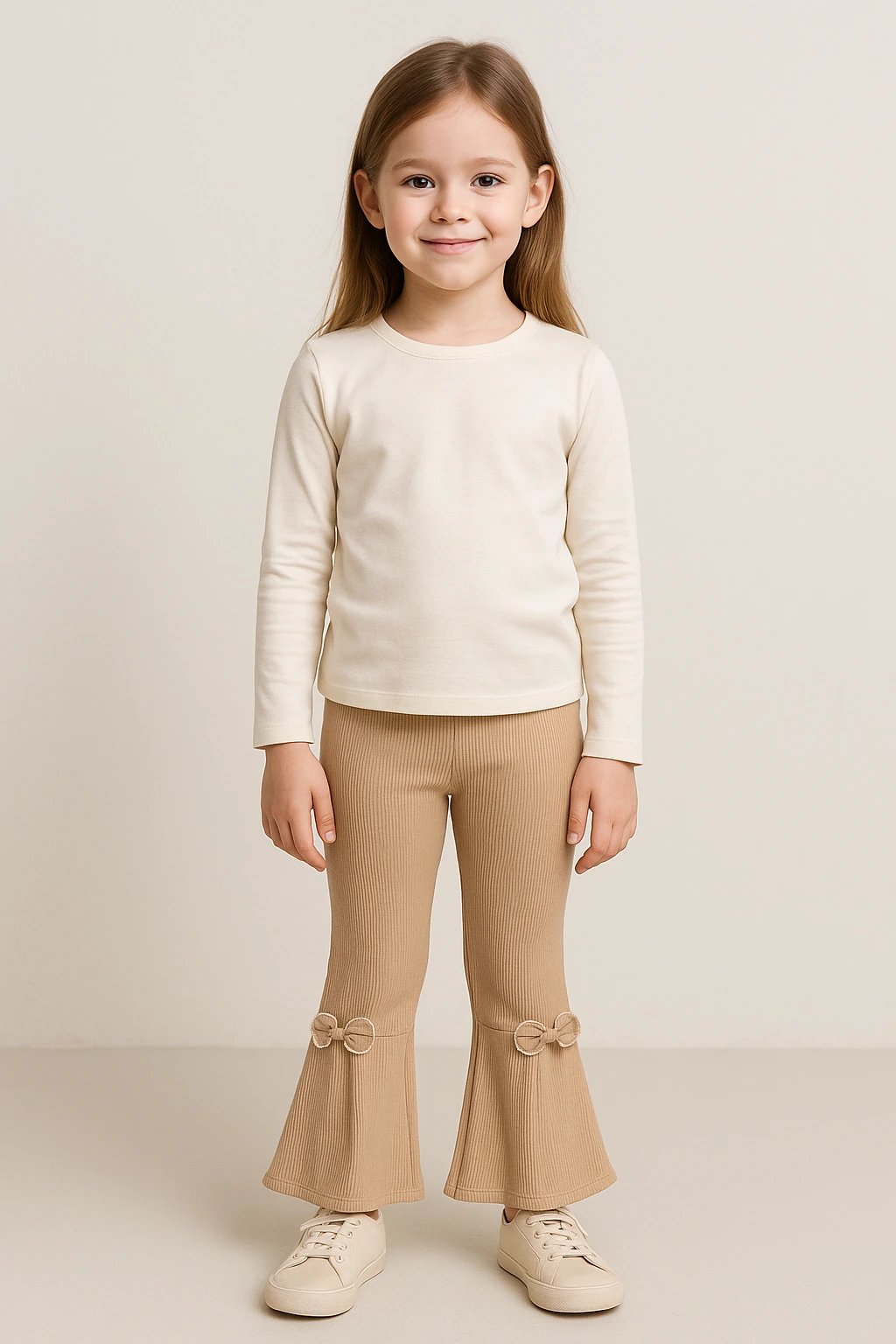 Dívčí široké tepláky s mašlí 