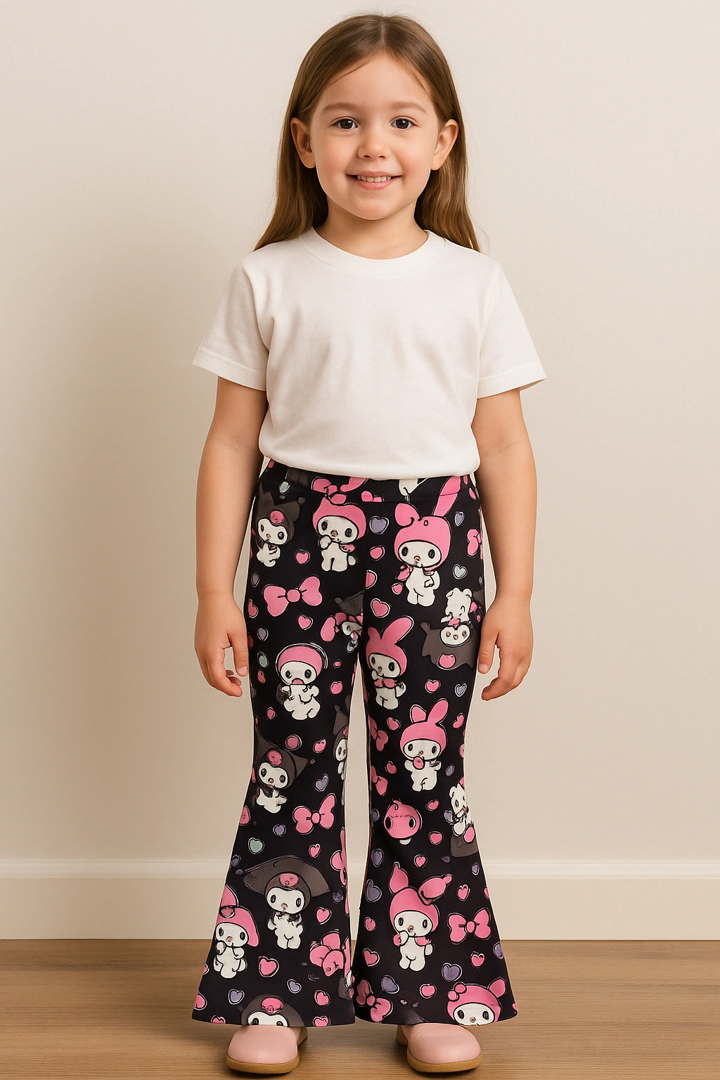 Dívčí legíny s rozšířenými nohavicemi