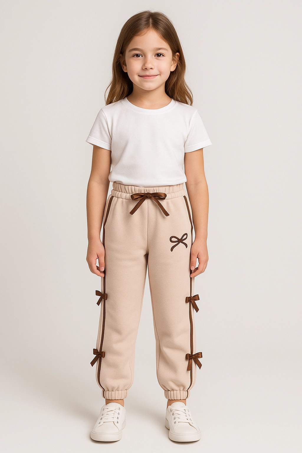 Dívčí tepláky s mašlí 