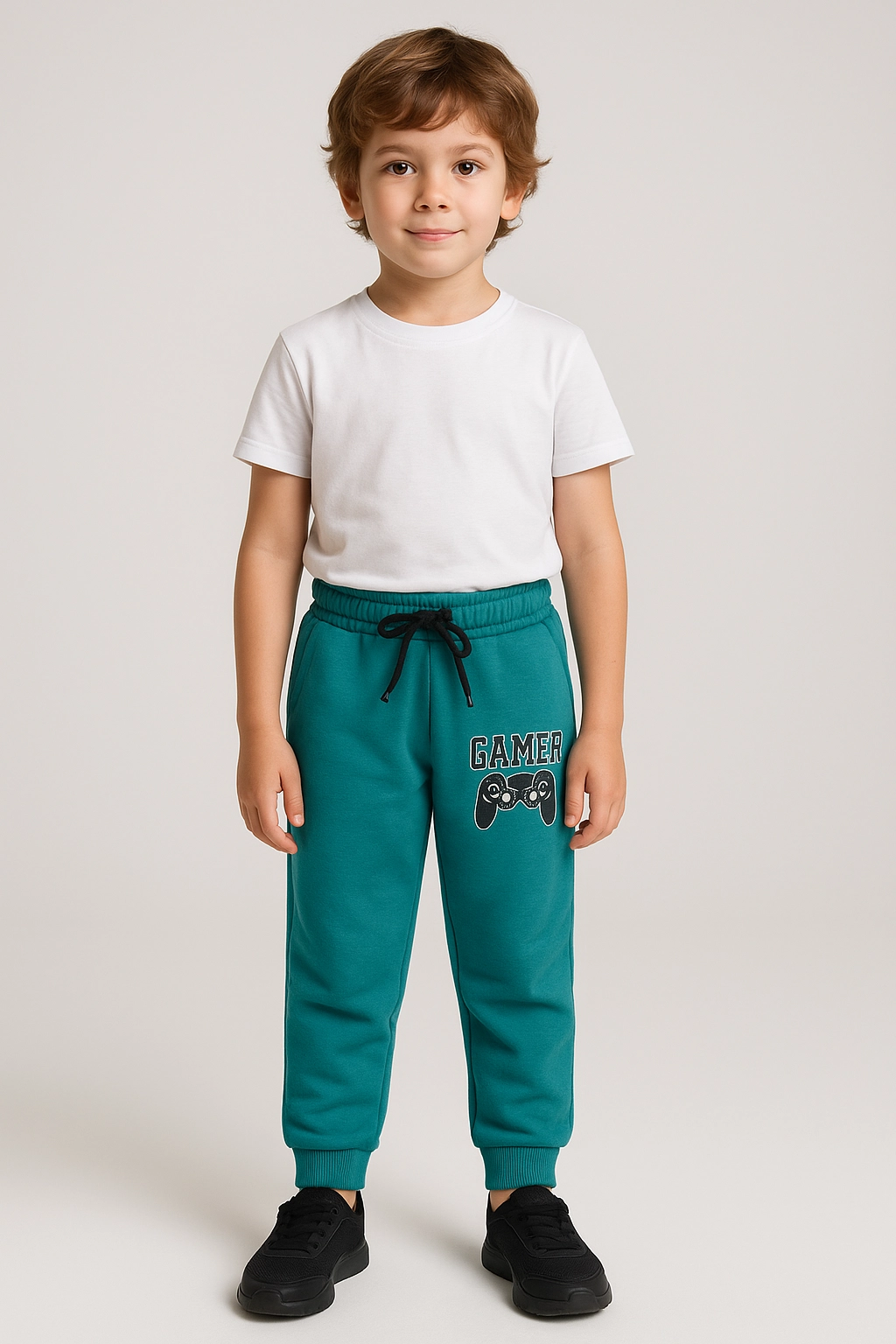 Chlapecké tepláky s fleecem a potiskem 