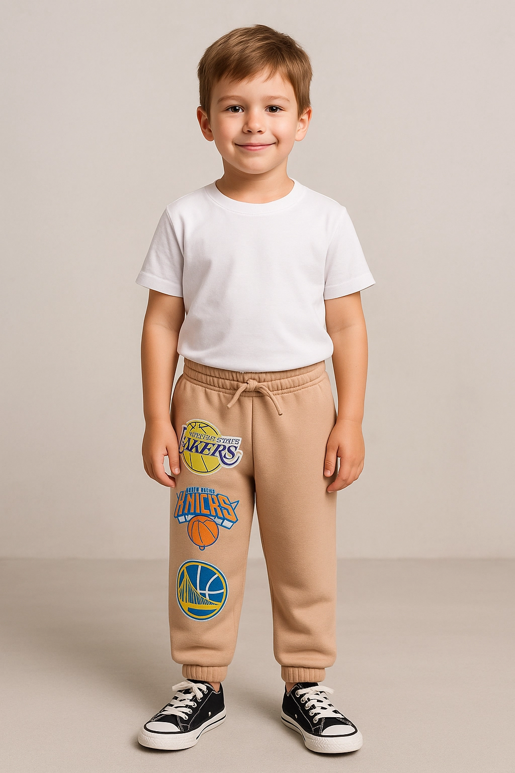 Chlapecké tepláky s fleecem a potiskem 