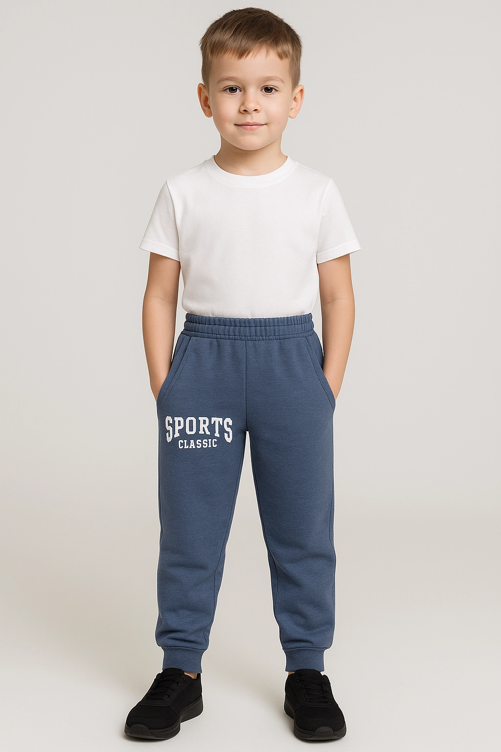 Chlapecké tepláky s fleecem a potiskem 