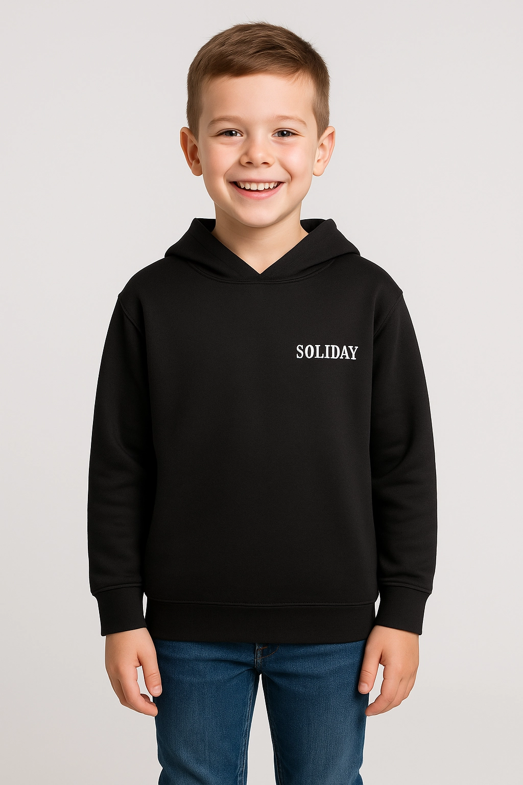 Chlapecká fleecová mikina s kapucí 