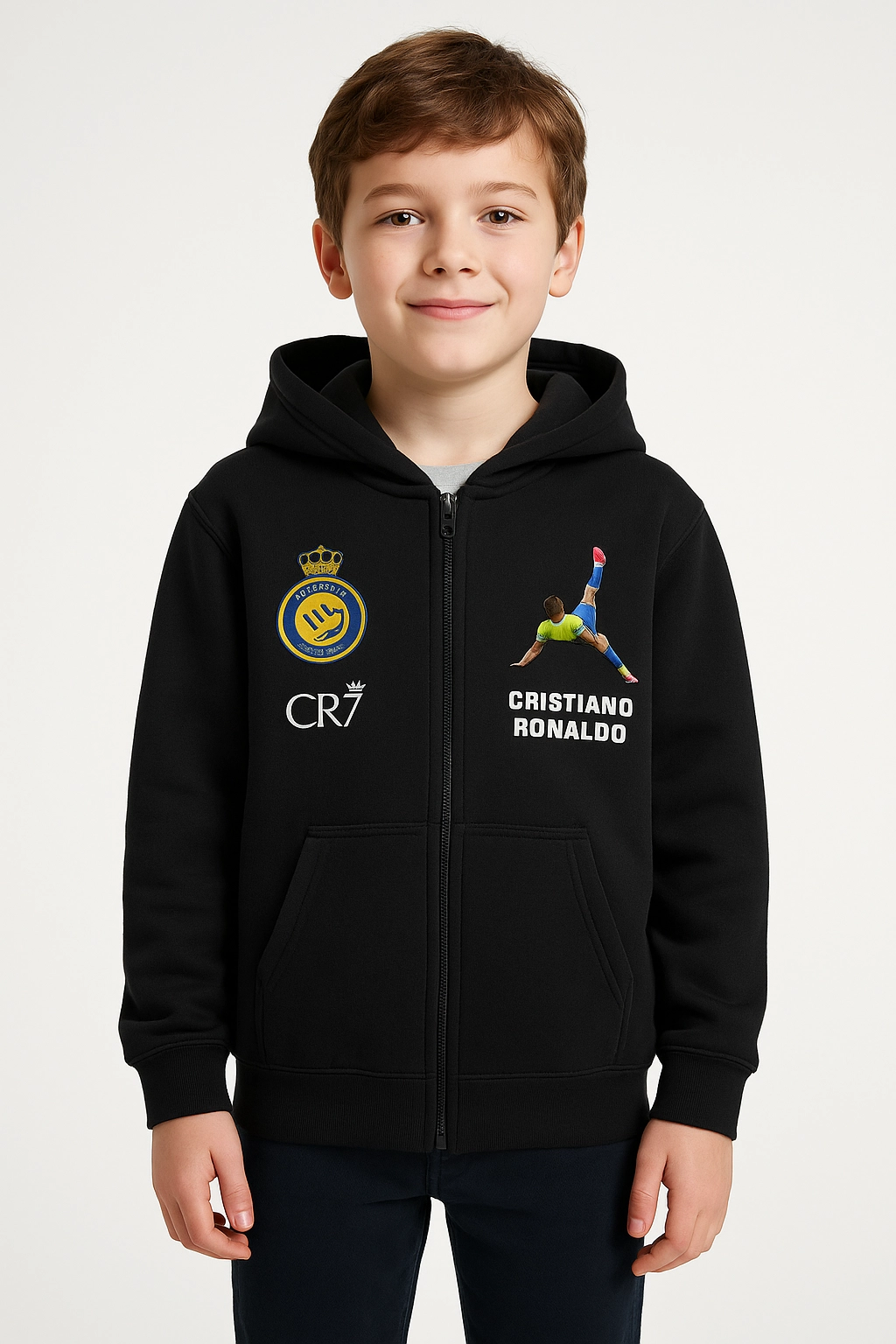 Fleecová mikina na zip s Potiskem Ronaldo - Chlapecká 