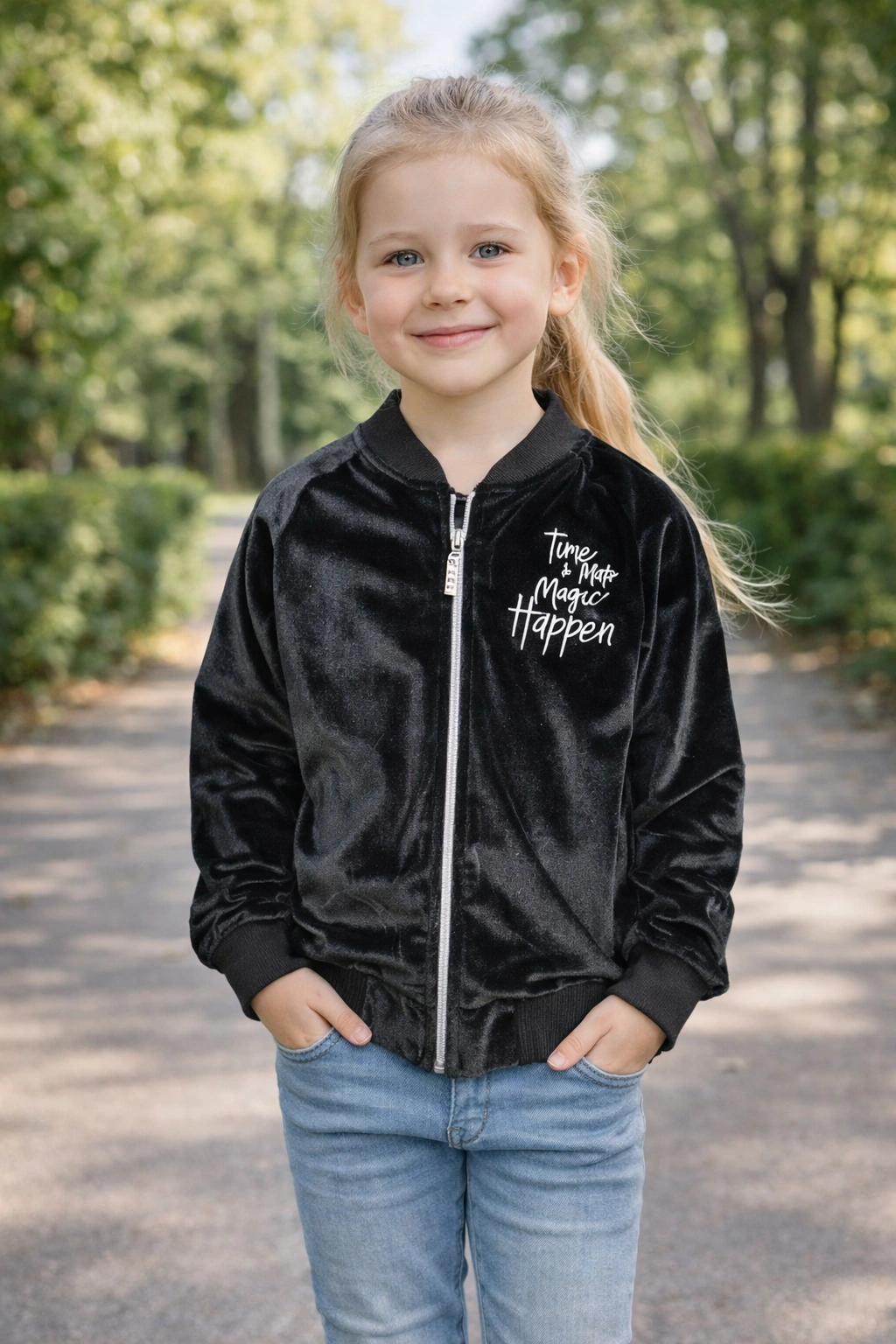 Dívčí sametová mikina 