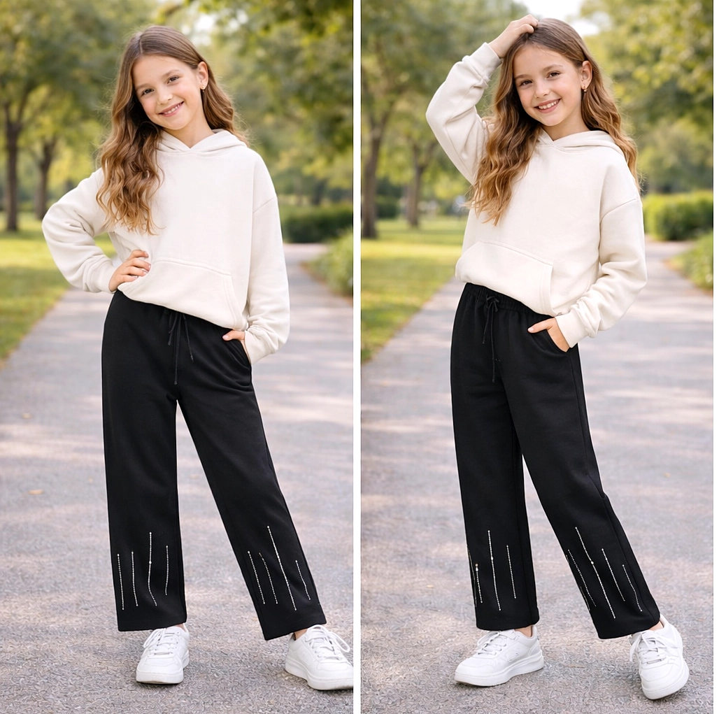 Dívčí tepláky s lesklými kamínkem 