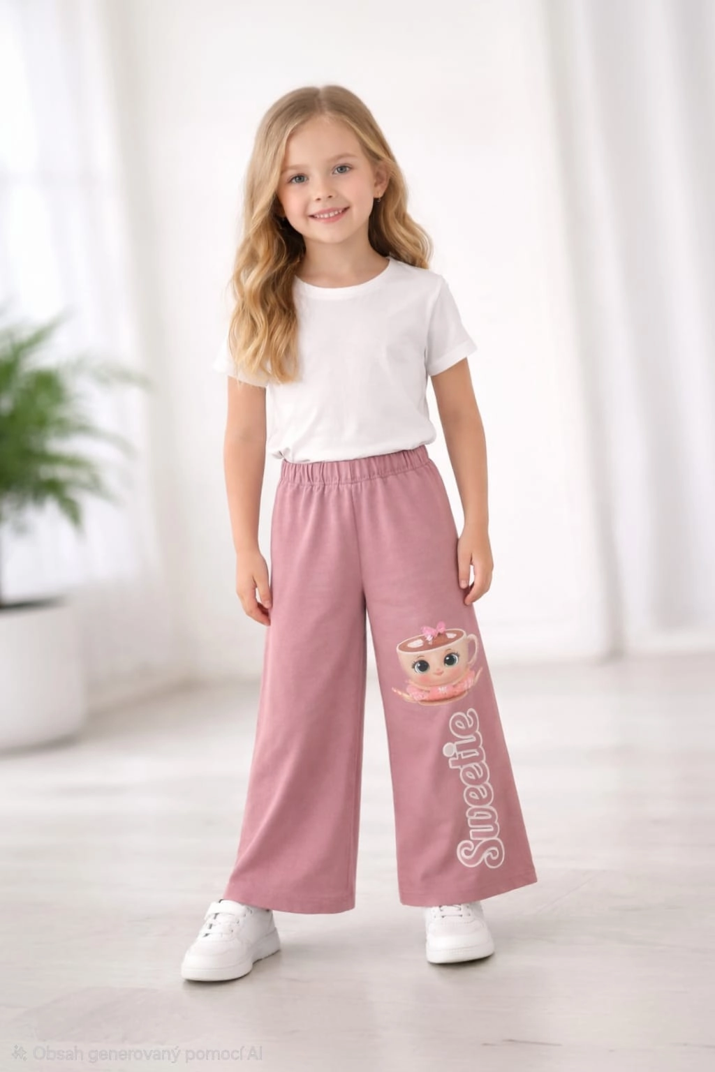 Dětské široké kalhoty Cappuccino