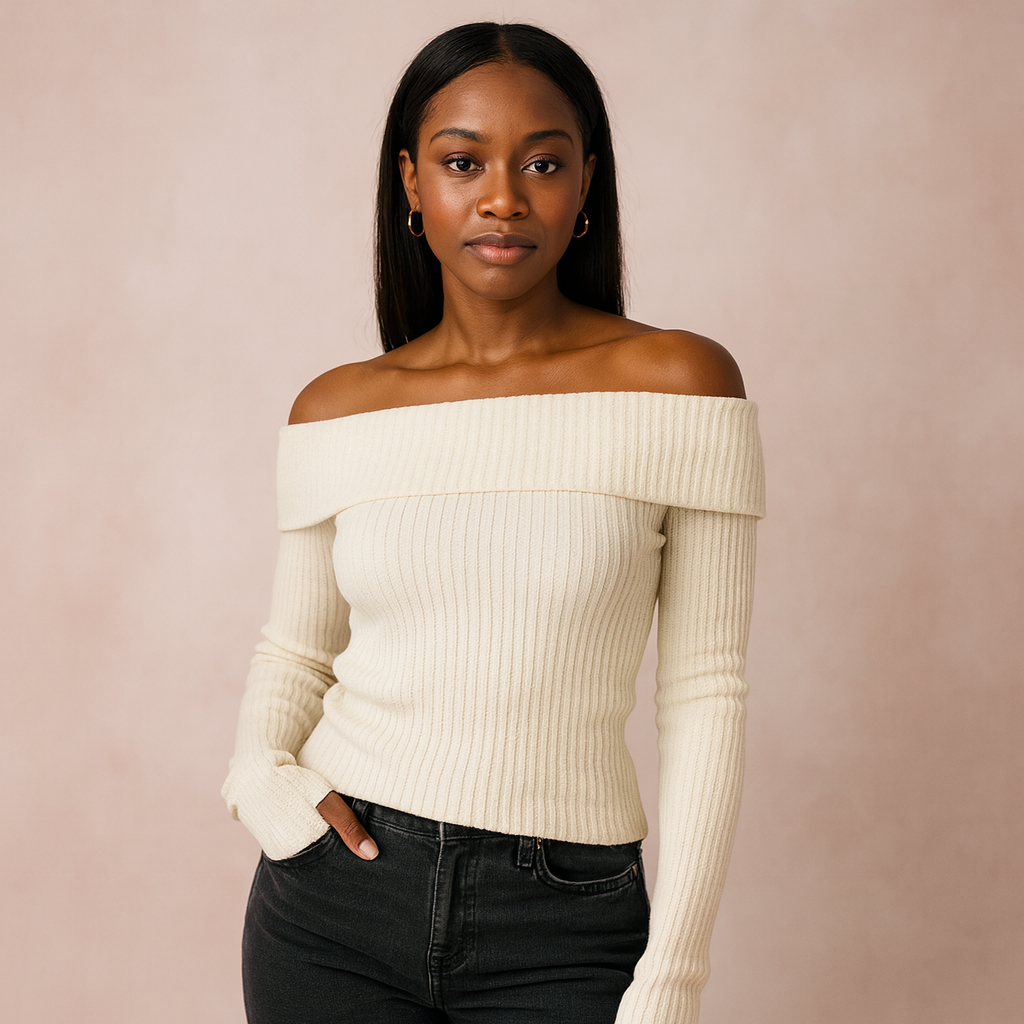 Svetr s odhalenými rameny