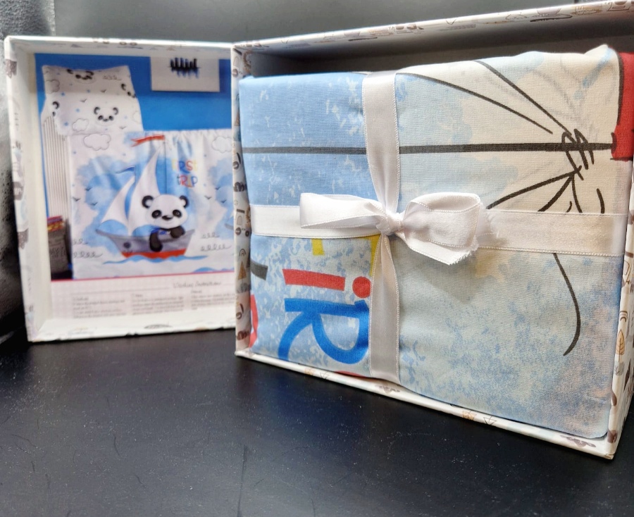 Dětské povlečení do postýlky - pandy modré