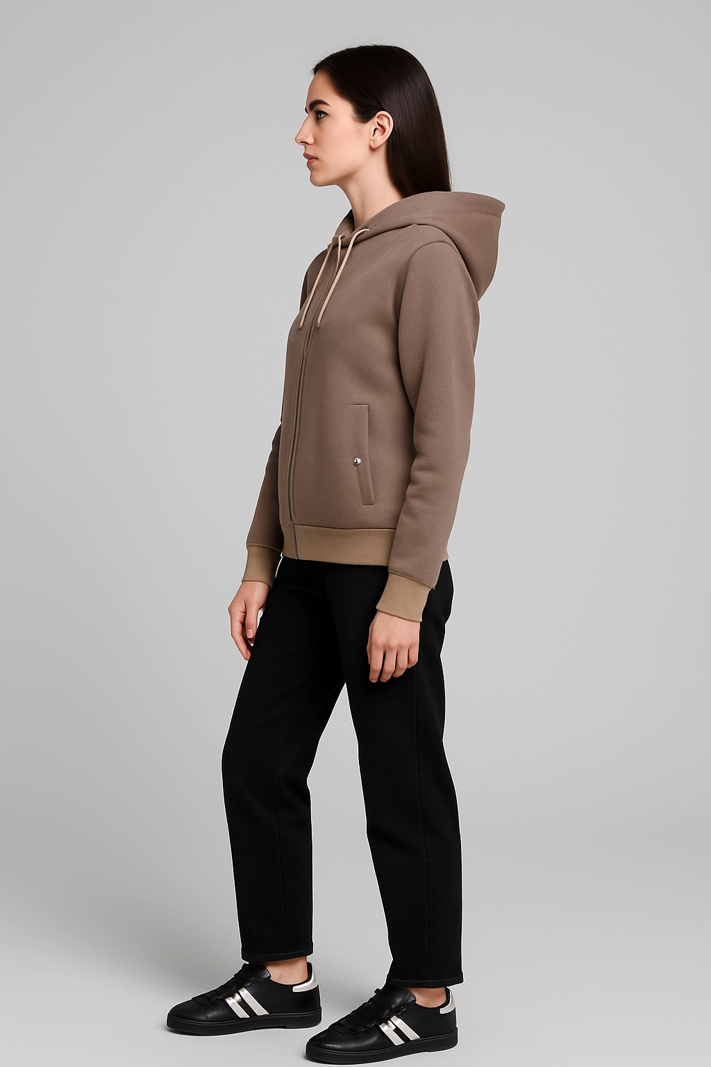 Dámská mikina na zip s kapucí 