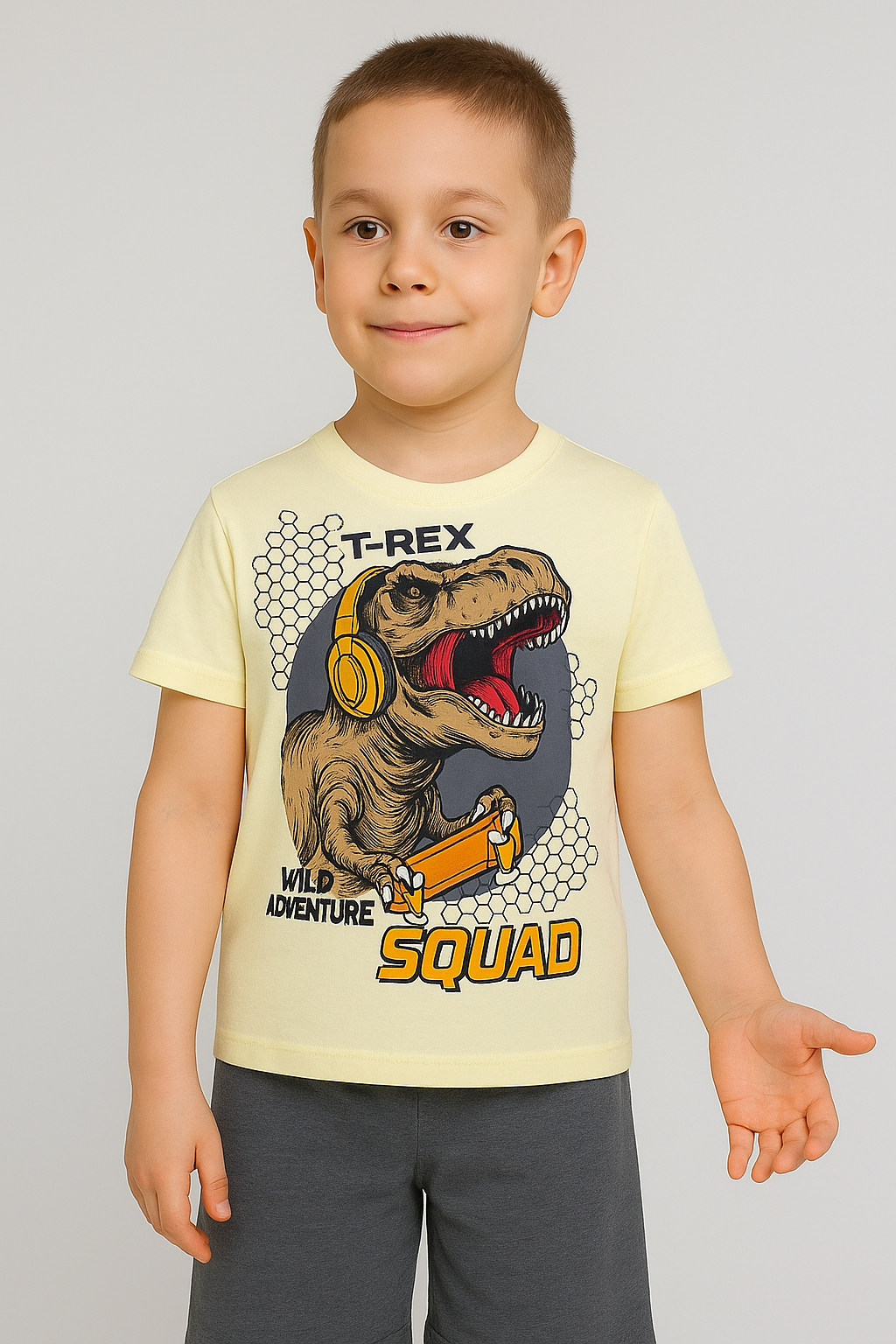 Chlapecké tričko s potiskem žluté světle 