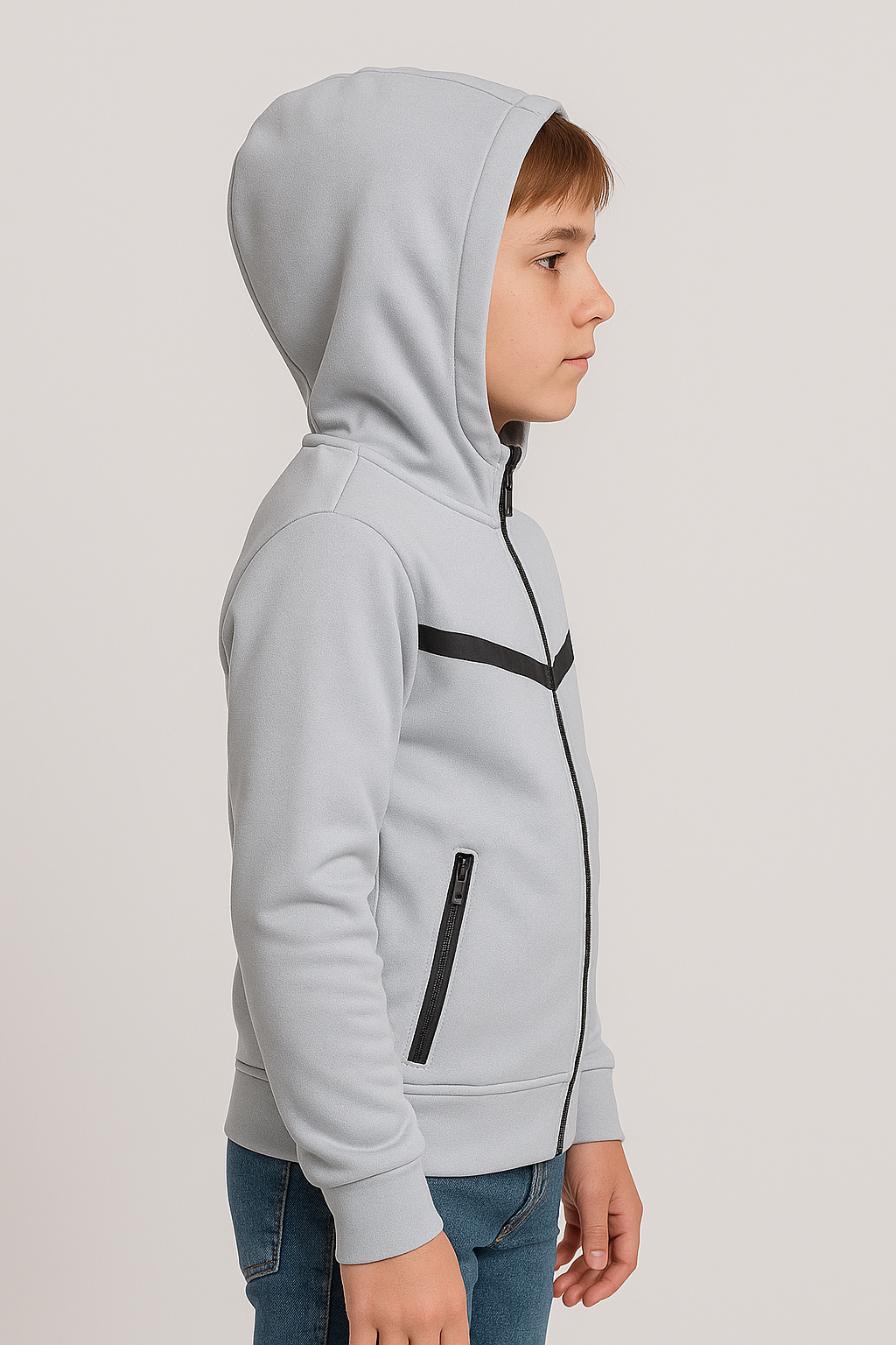 Chlapecká mikina se zipem a kapucí 