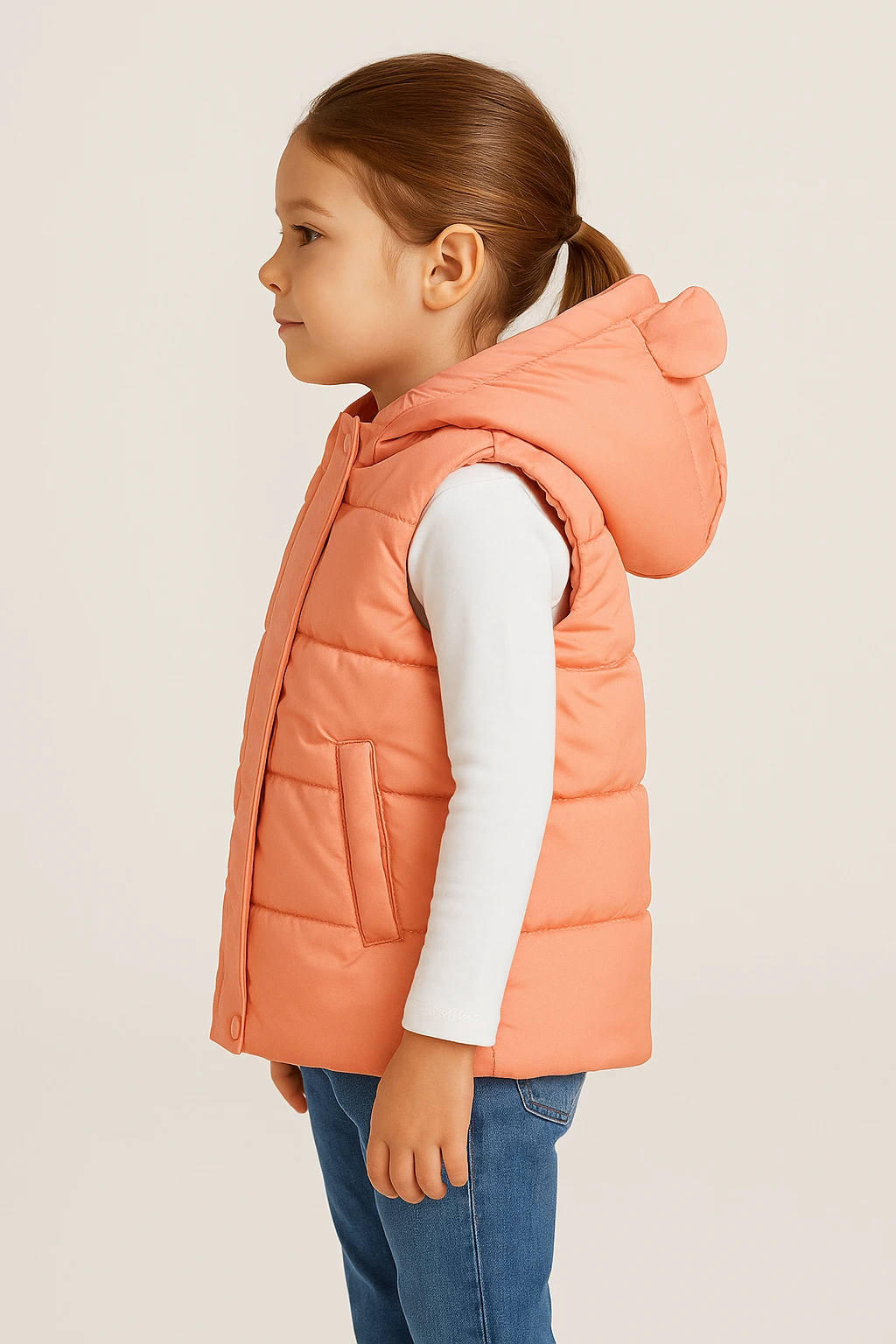 Roztomilá vesta dětská s kapuci 