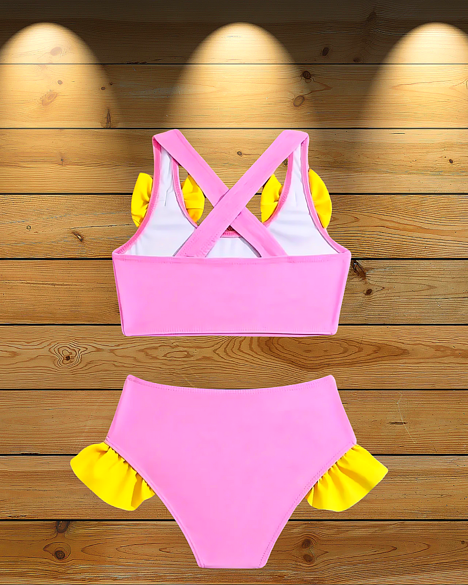 Dívčí plavky Dvoudílné s mašli a káčátko 