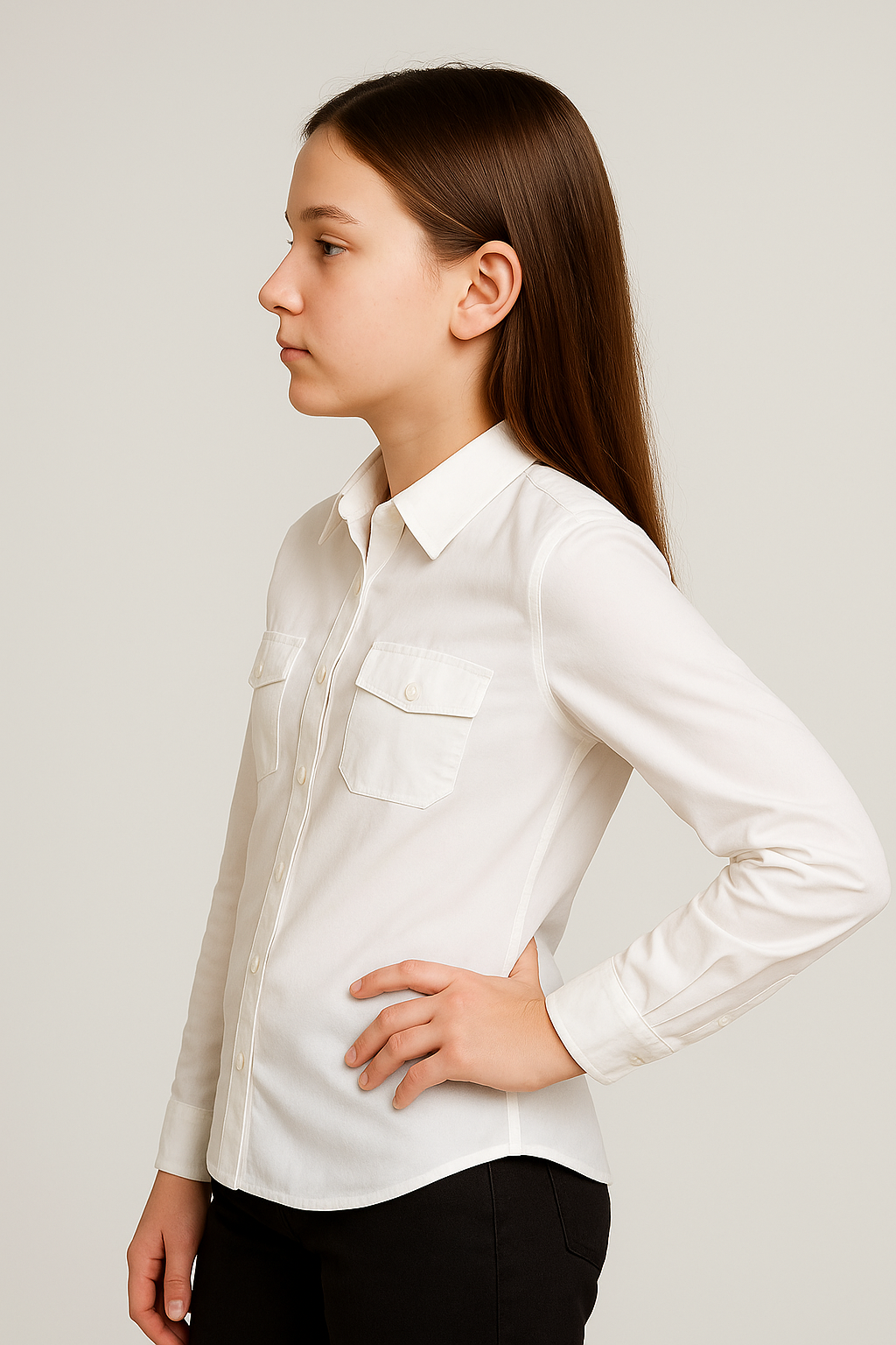 Dívčí košile s kapsami 