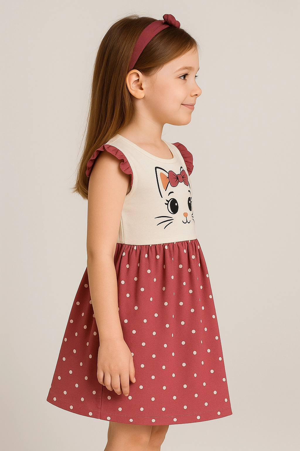 Dívčí letní šaty s potiskem 