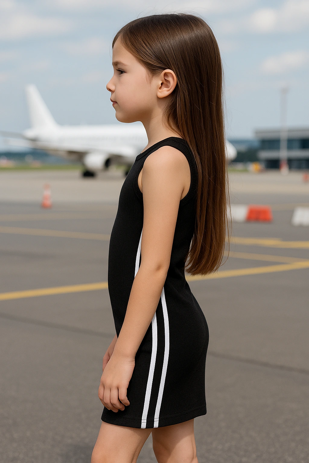 Dívčí černé šaty SLIM