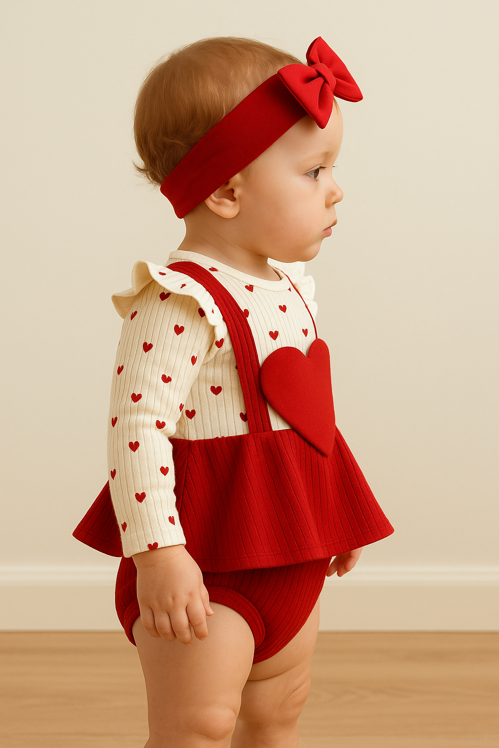 Bodyček s neoddělitelnou šatičky a mašlí 