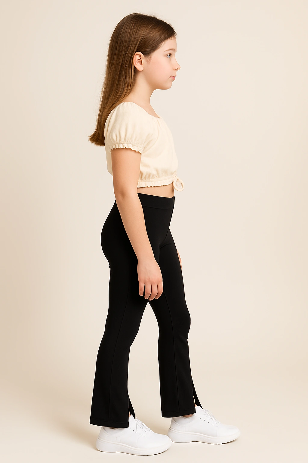 Dívčí široké legíny s rozparkem 