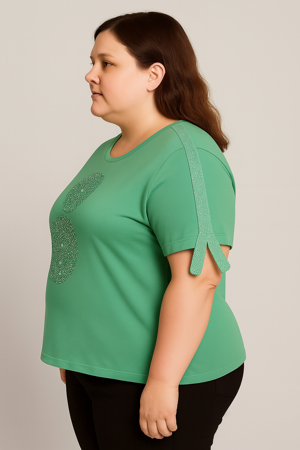 Dámské tričko-velké velikosti-barva zelená 