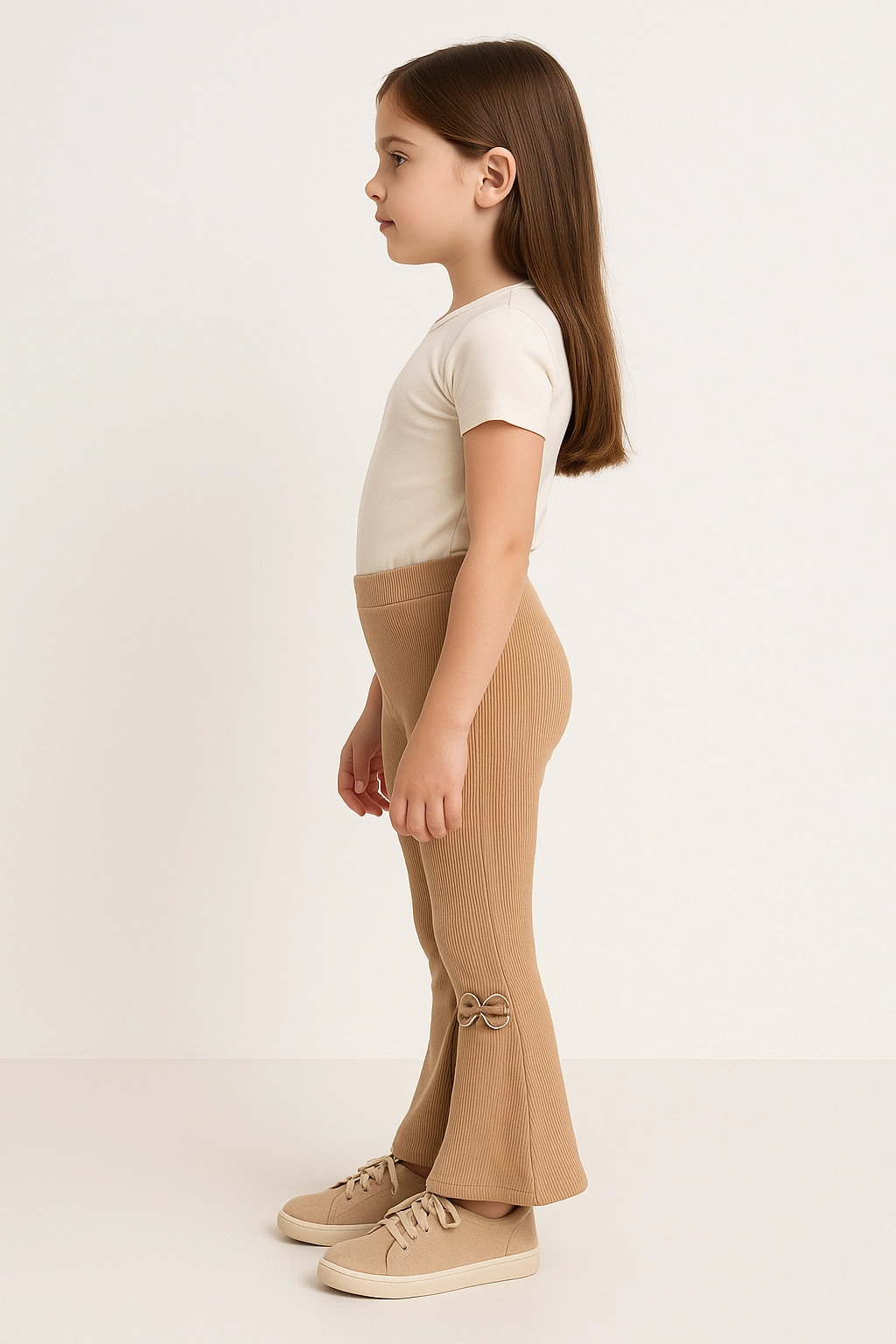 Dívčí široké tepláky s mašlí 