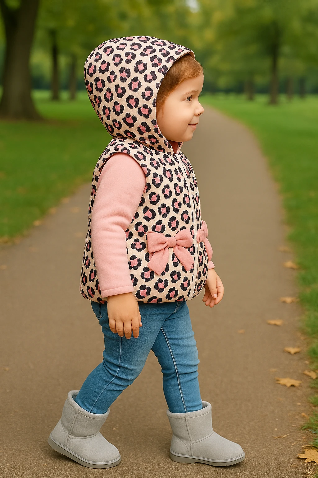 Dívčí vesta s mašlí 