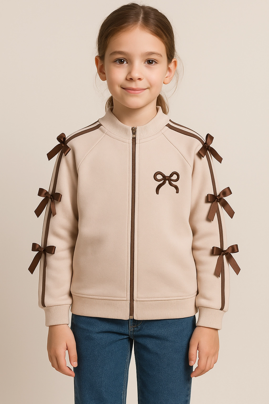 Dívčí mikina s mašlí 