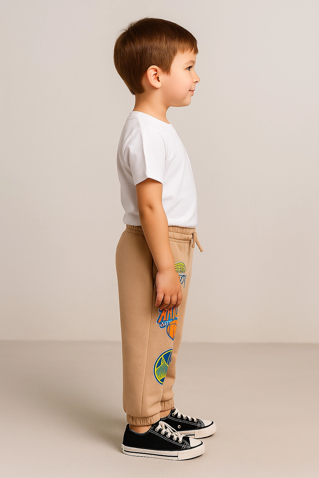 Chlapecké tepláky s fleecem a potiskem 