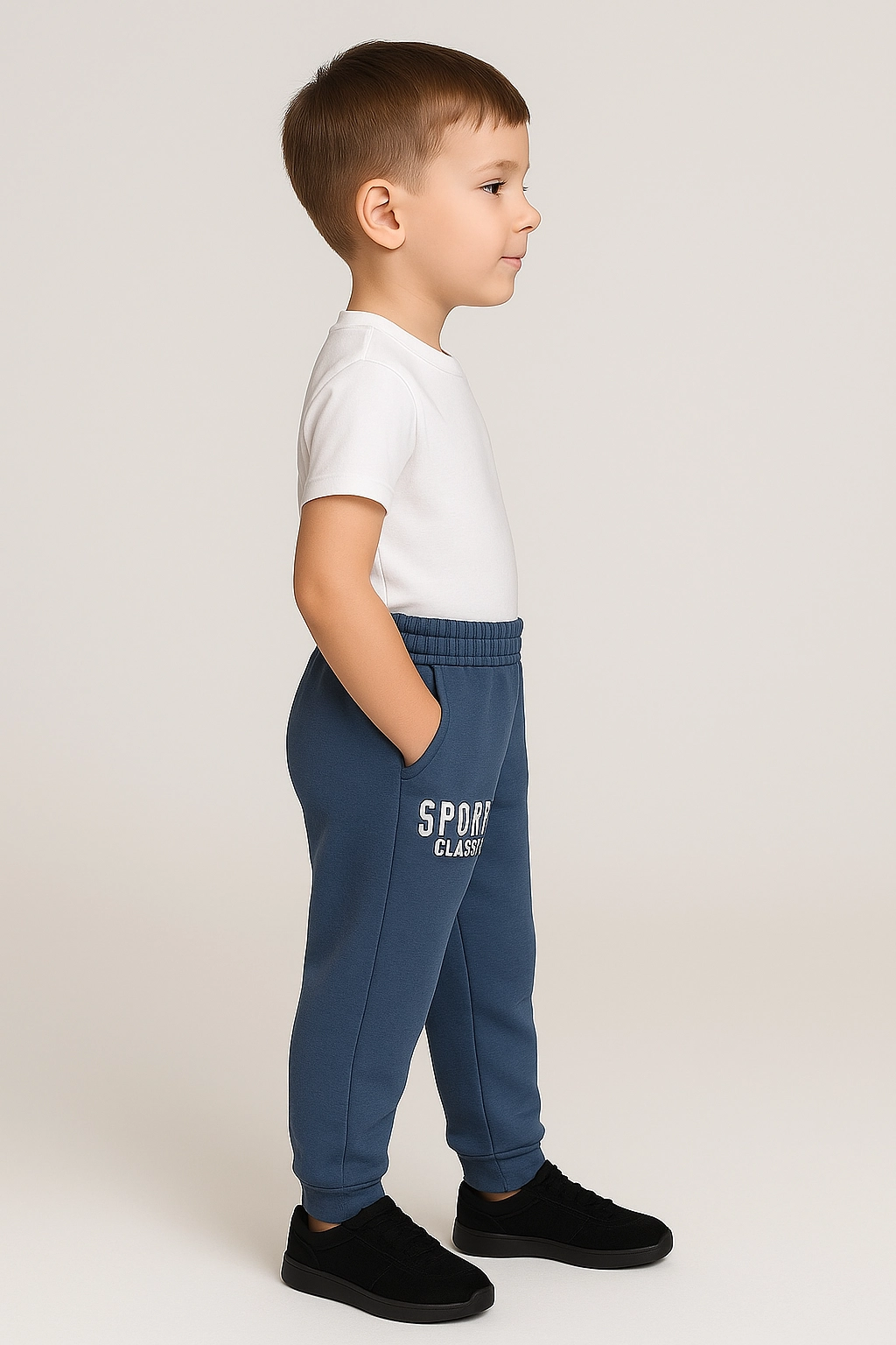 Chlapecké tepláky s fleecem a potiskem 