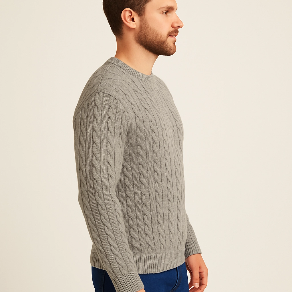 Pánský pletený svetr s copánky 