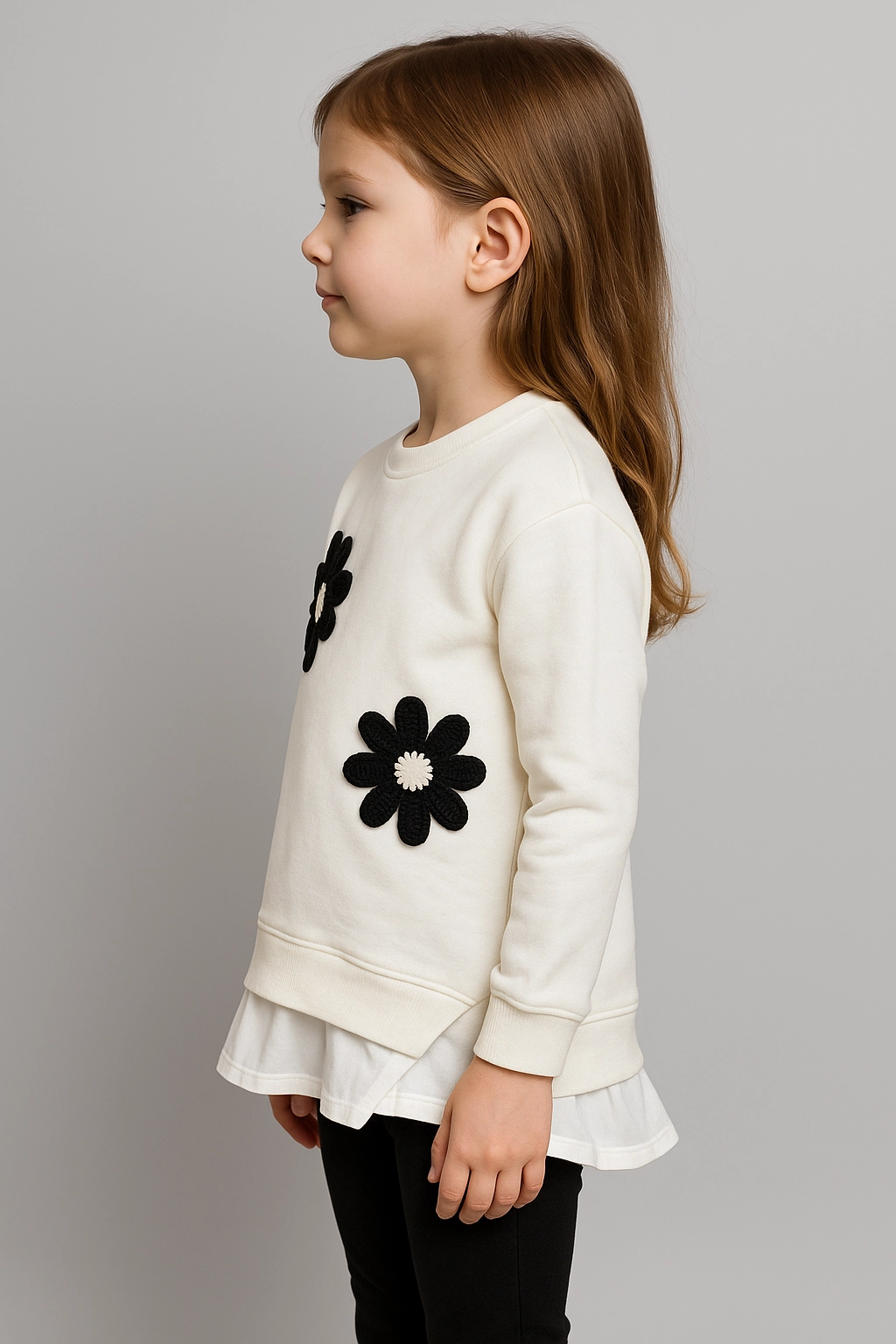 Módní Dívčí mikina s kvetičky