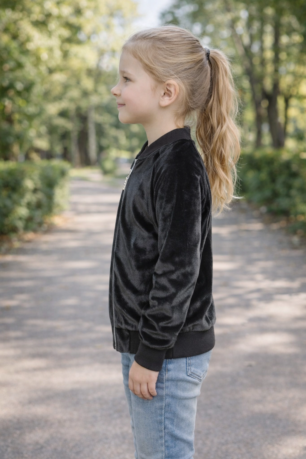 Dívčí sametová mikina 