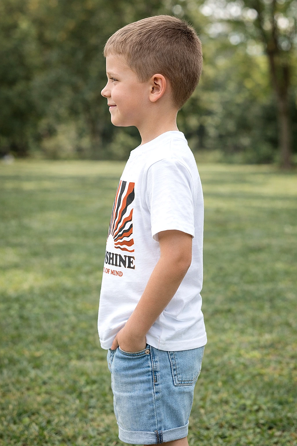 Chlapecké bavlněné tričko v bílé 