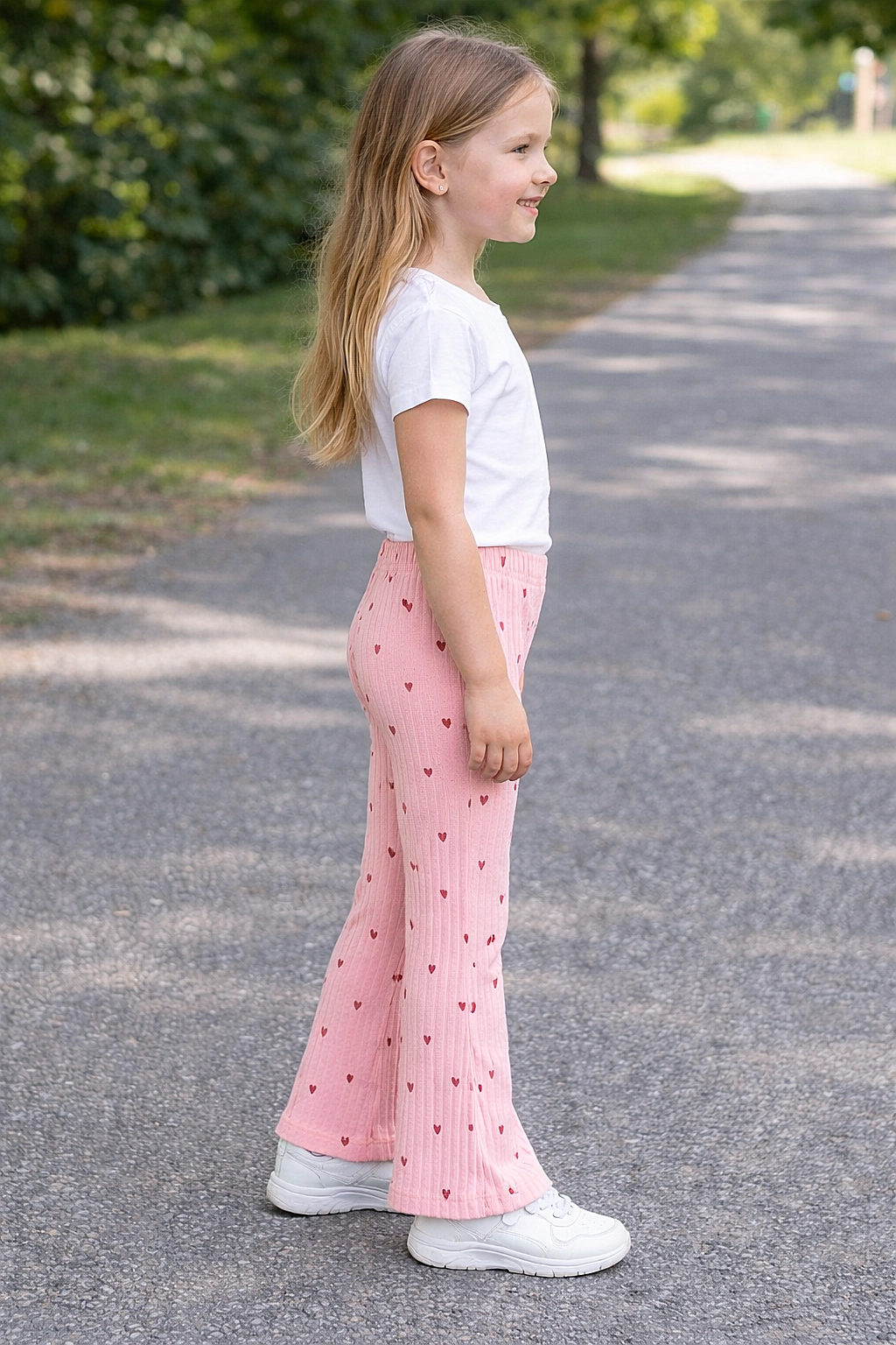 Dívčí legíny s rozšířené nohavice 