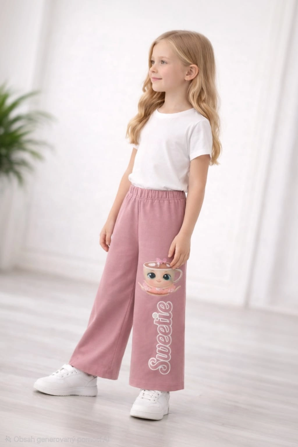 Dětské široké kalhoty Cappuccino