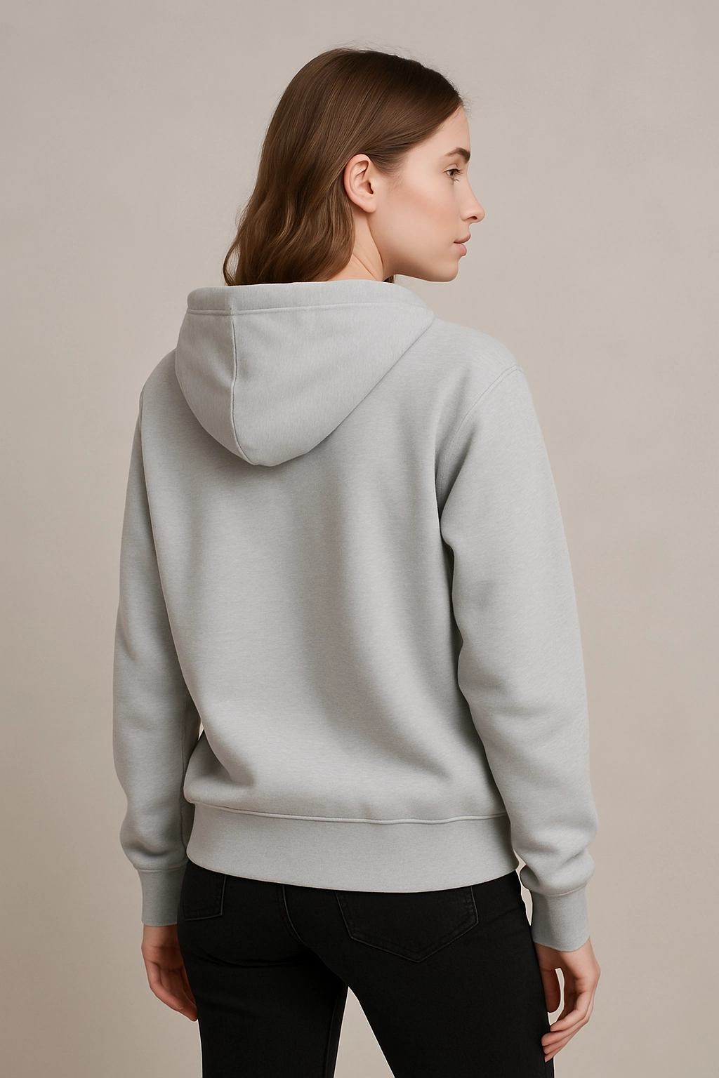  Dámská mikina s fleecem na zip s kapucí – světle šedá
