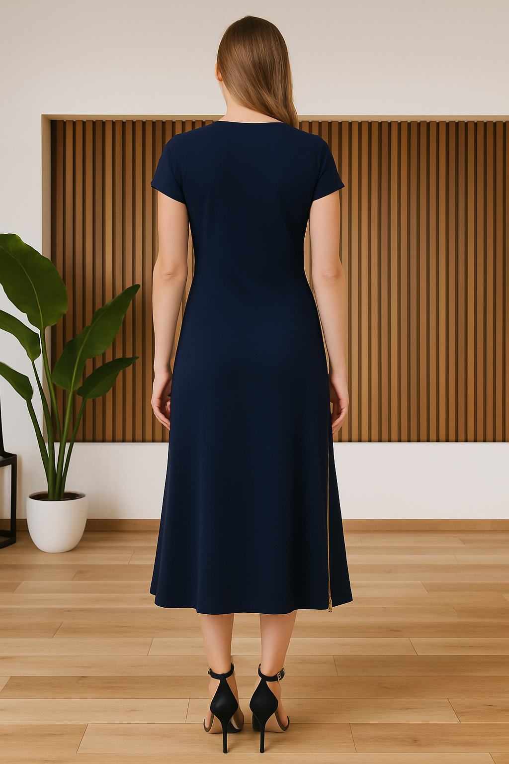 Elegantní šaty se výstřihem na zip