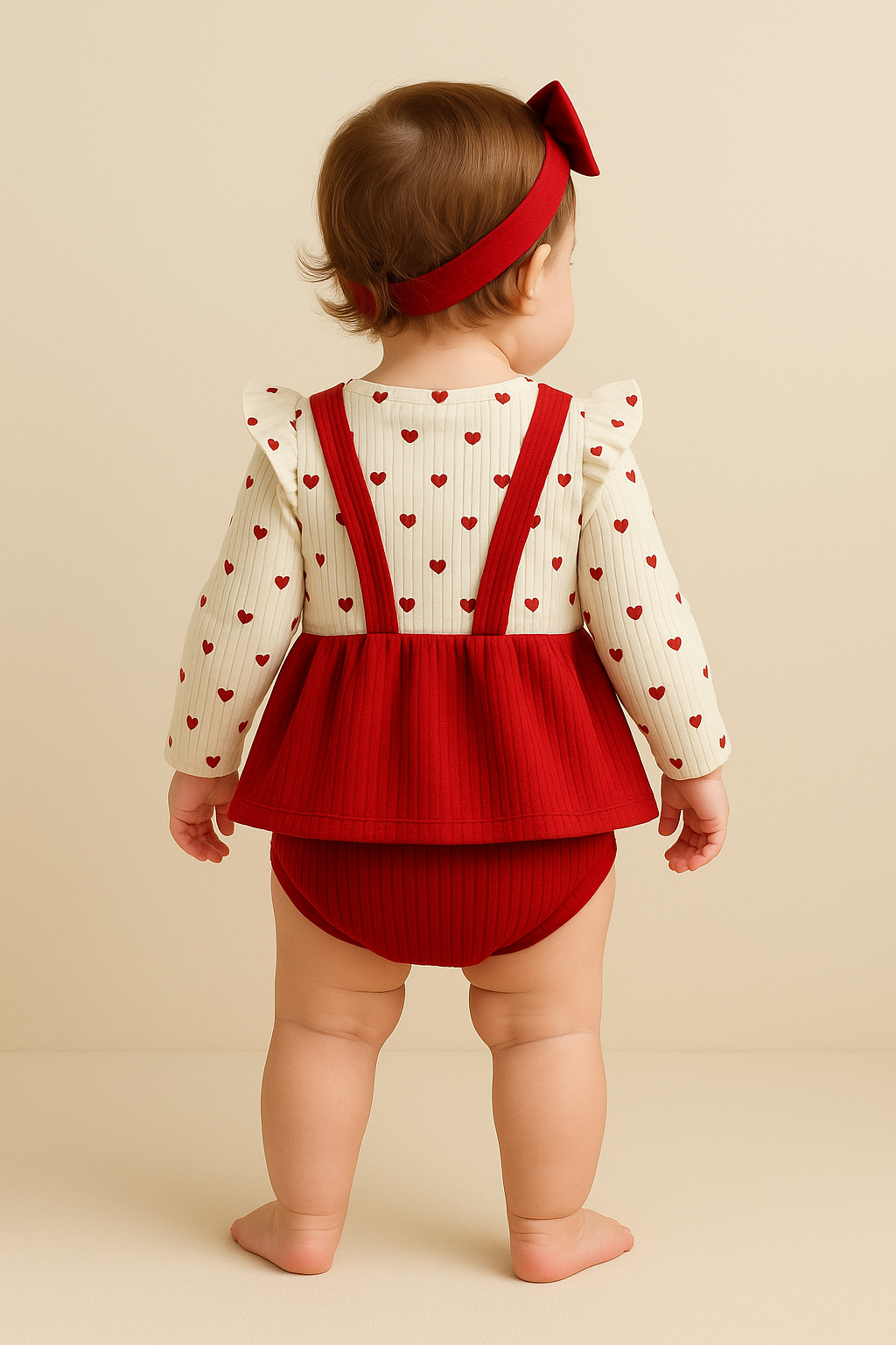 Bodyček s neoddělitelnou šatičky a mašlí 